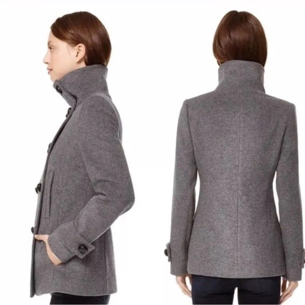 Babaton Pea Coat Grey Size XS - Picture 2 of 9